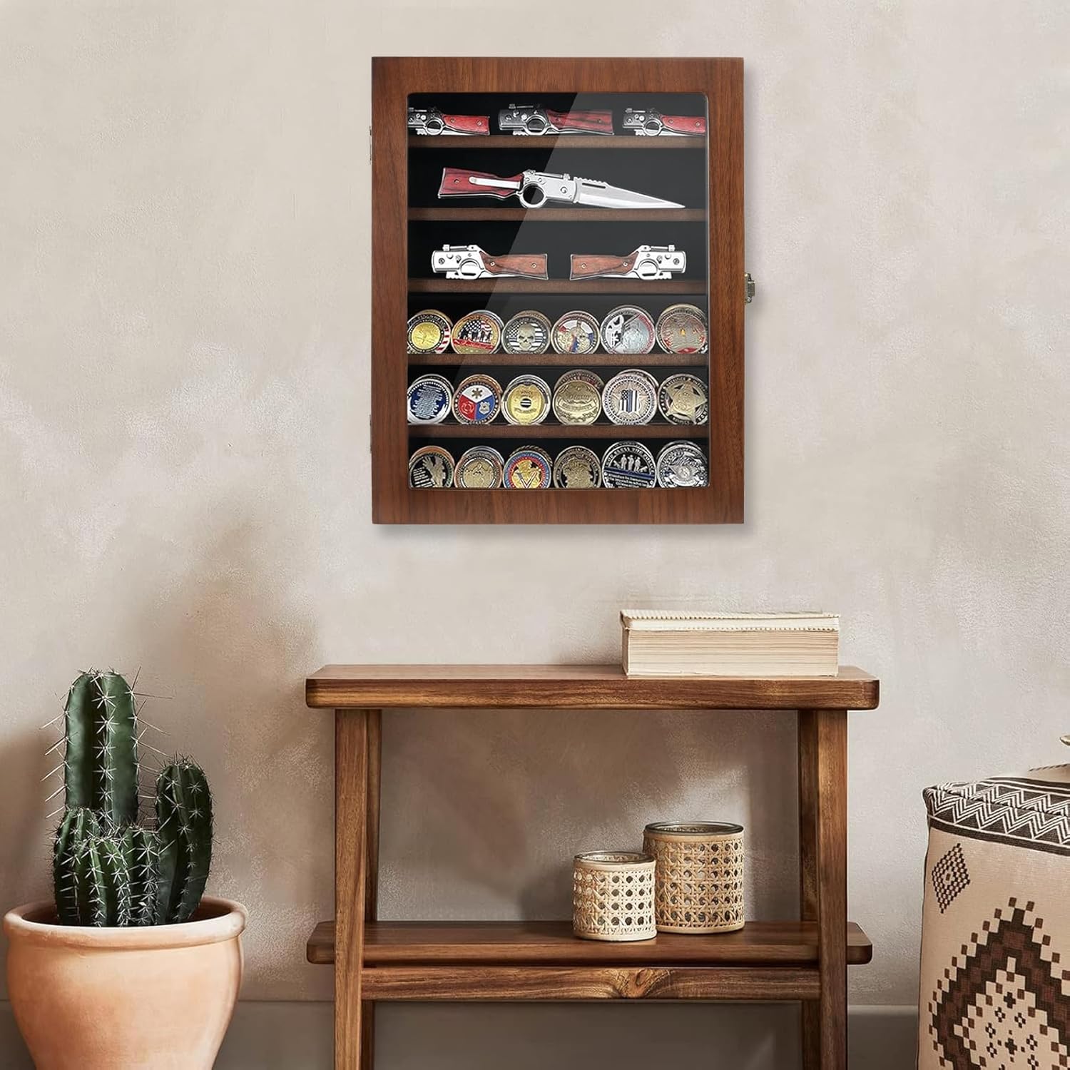 ASmileIndee Lockable Pocket Knife Display Box