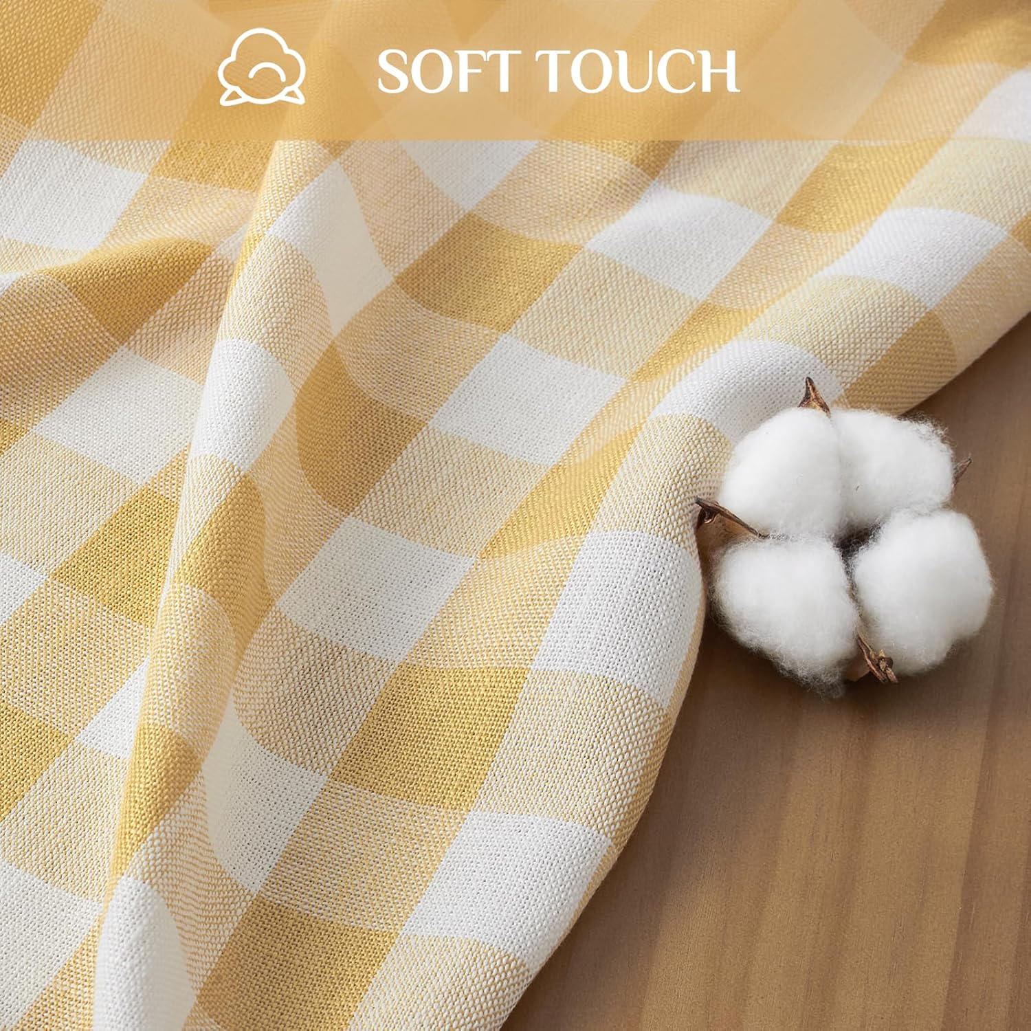 Gingham Tablecloth with Tassels Soft Elegant Leak-Proof Design