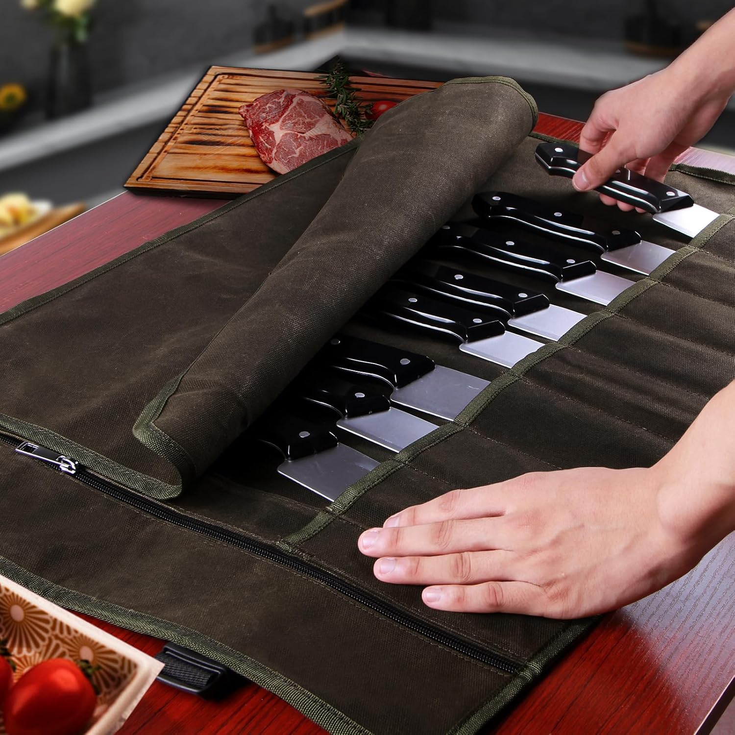 Premium Chef Knife Roll Bag for Kitchen Use