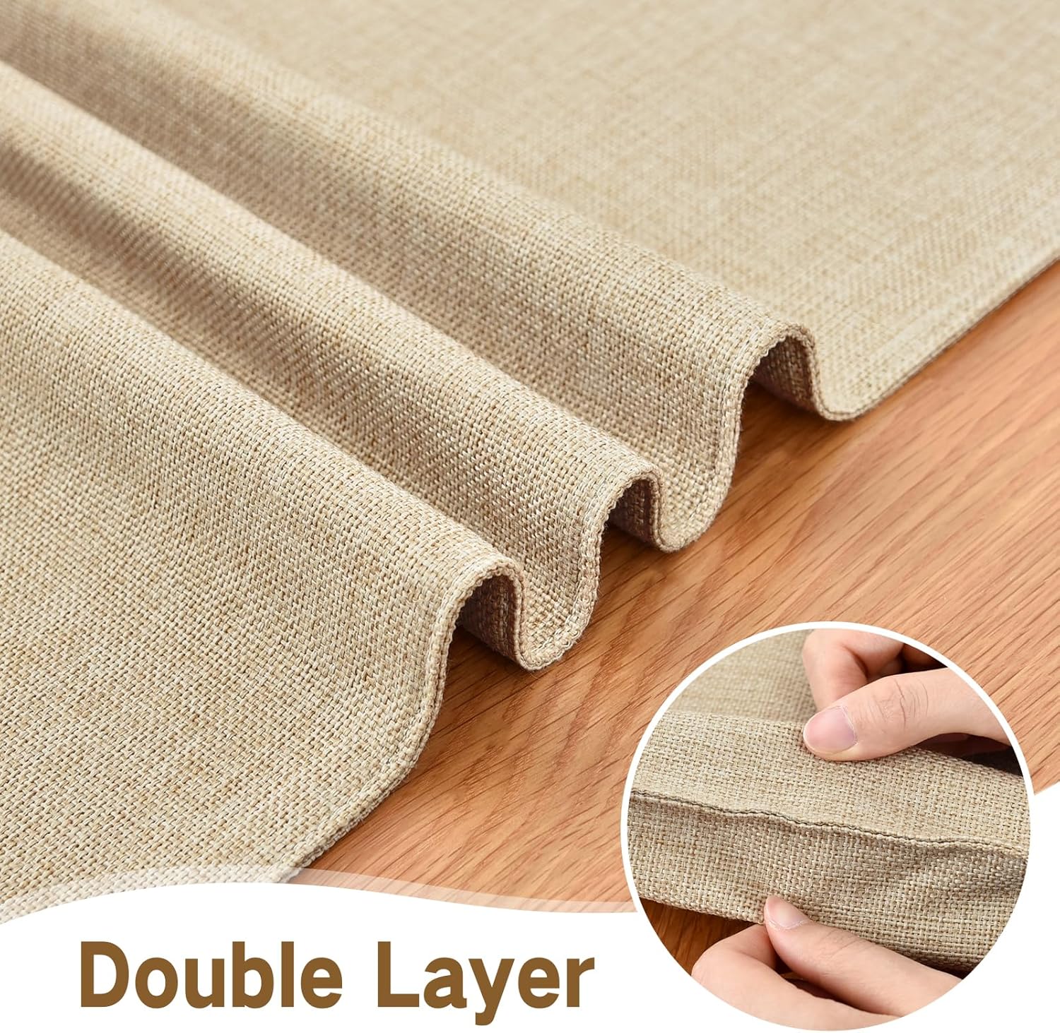 Nacuci Farmhouse Rustic Beige Table Runner 72 Inches Long