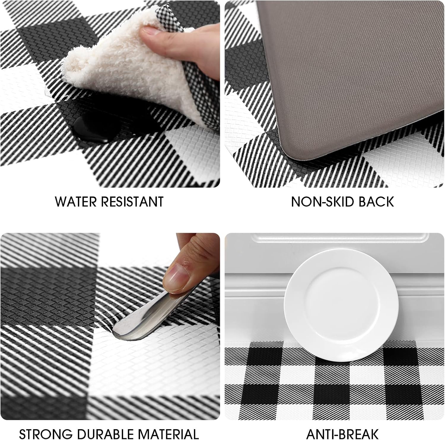 Anti-Fatigue Plaid Kitchen Mat