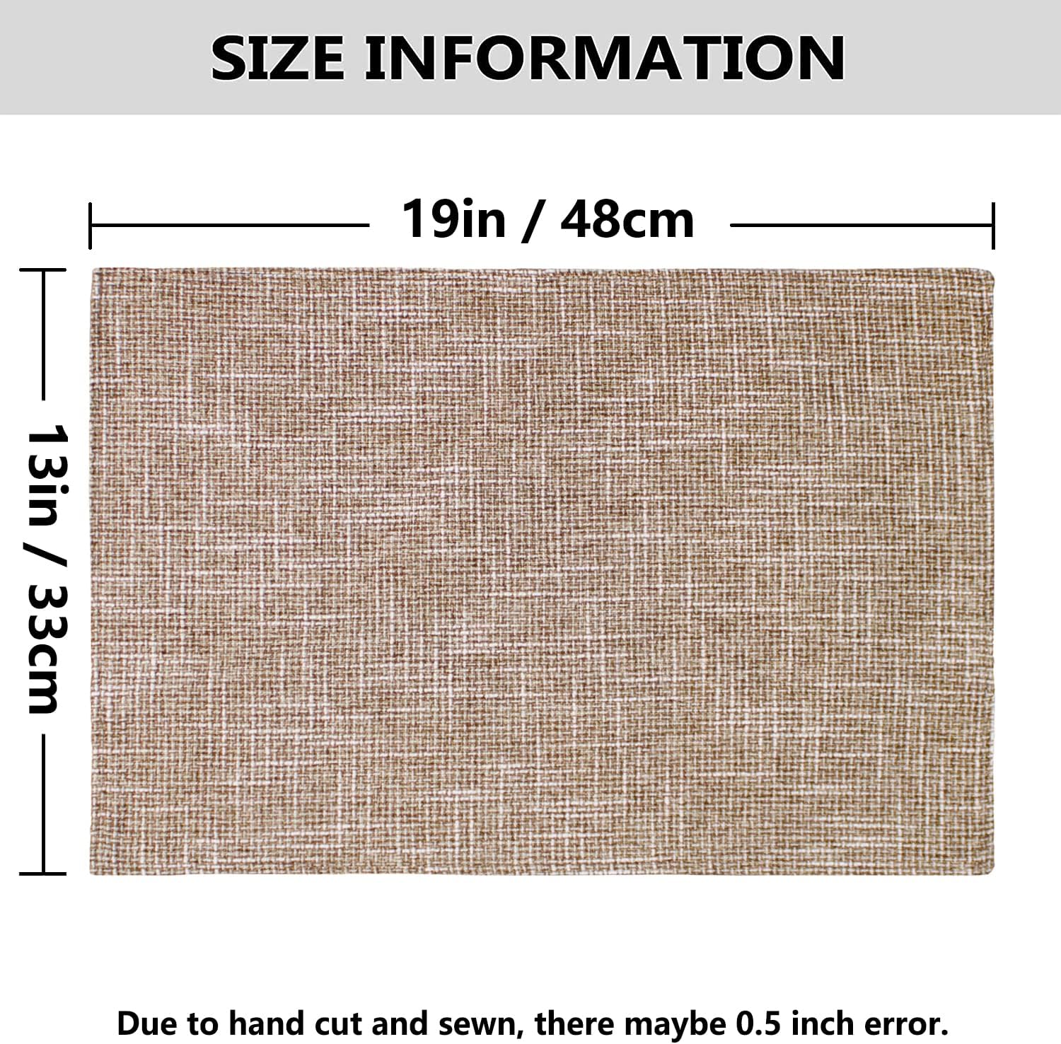 Kevin Textile Set of 4 Heat-Resistant Placemats Natural Linen 13x19