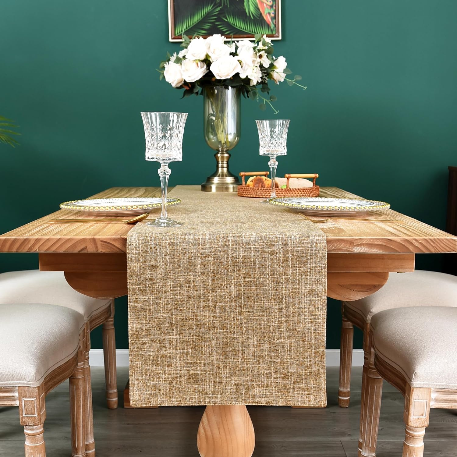 Stylish Faux Linen Table Runner