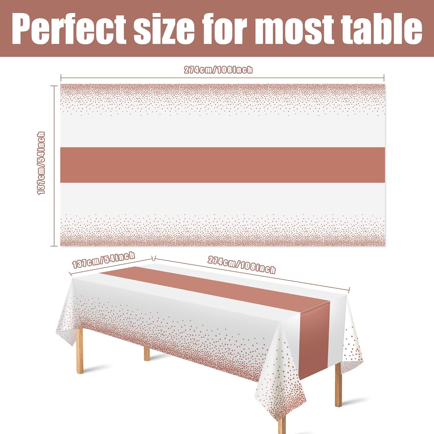 OHOME 8-Pack Disposable Plastic Table Cloths for Parties Elegant Design