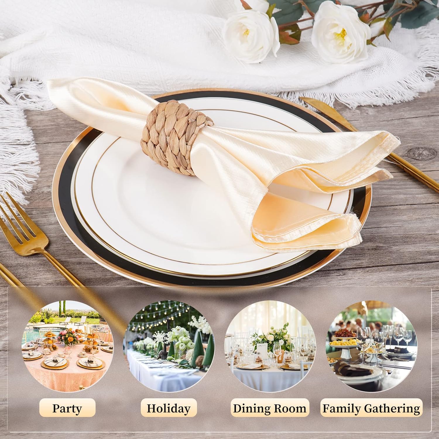 Stylish Handmade Napkin Rings Set of 12