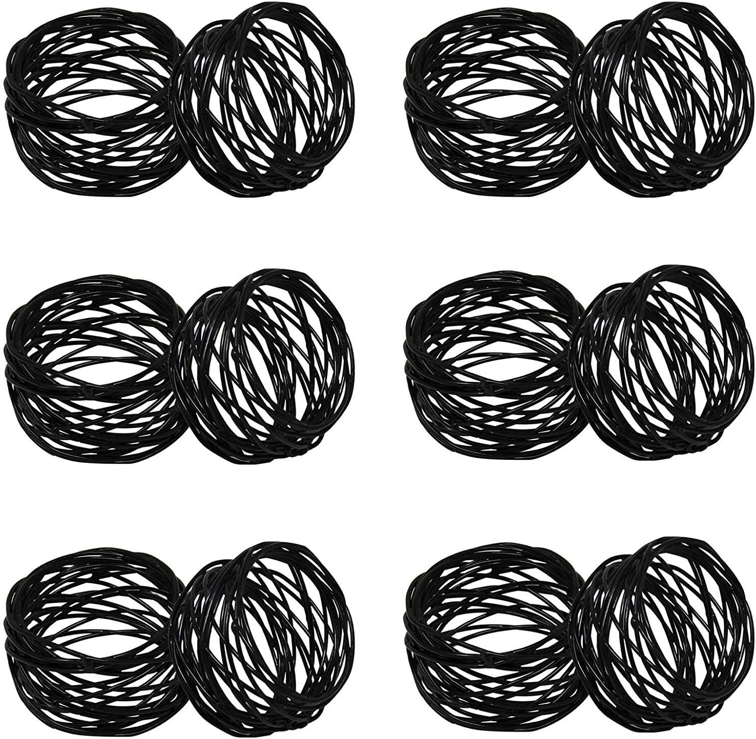 Kaizen Casa Black Napkin Rings Set 12