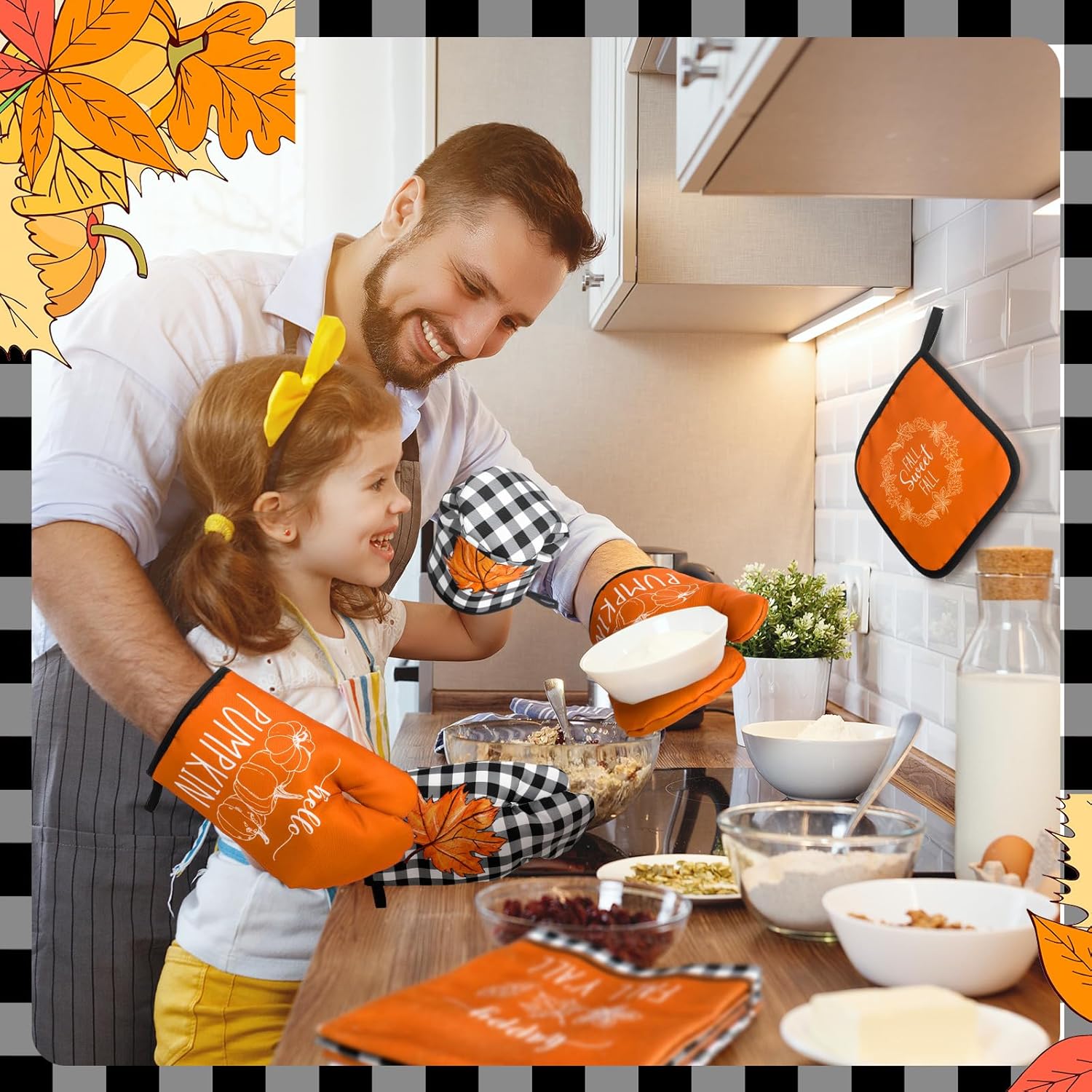 Pickmesh 12-Piece Winter Kitchen Towels and Oven Mitt Set