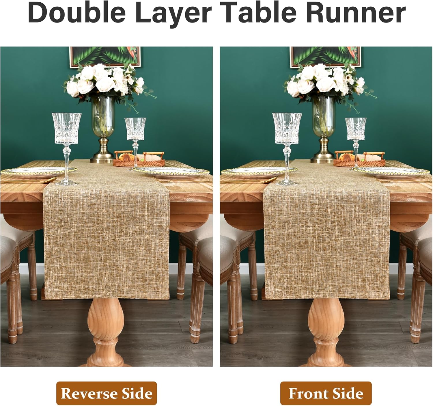 Stylish Faux Linen Table Runner