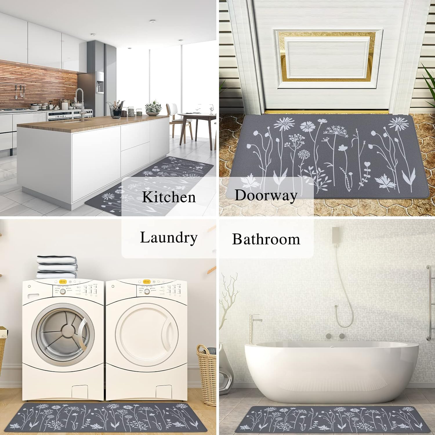 Rempry 2-Piece Kitchen Rugs Mats Set