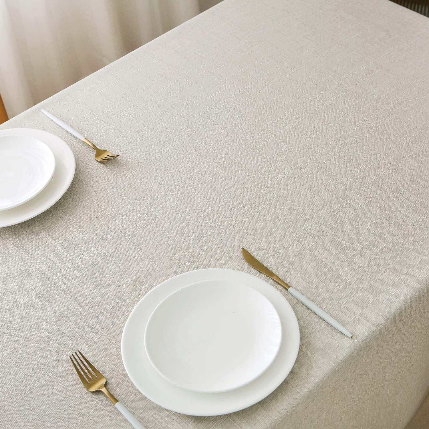 NLMUVW Linen Table Cover 54x78 Inch Rustic Water Resistant