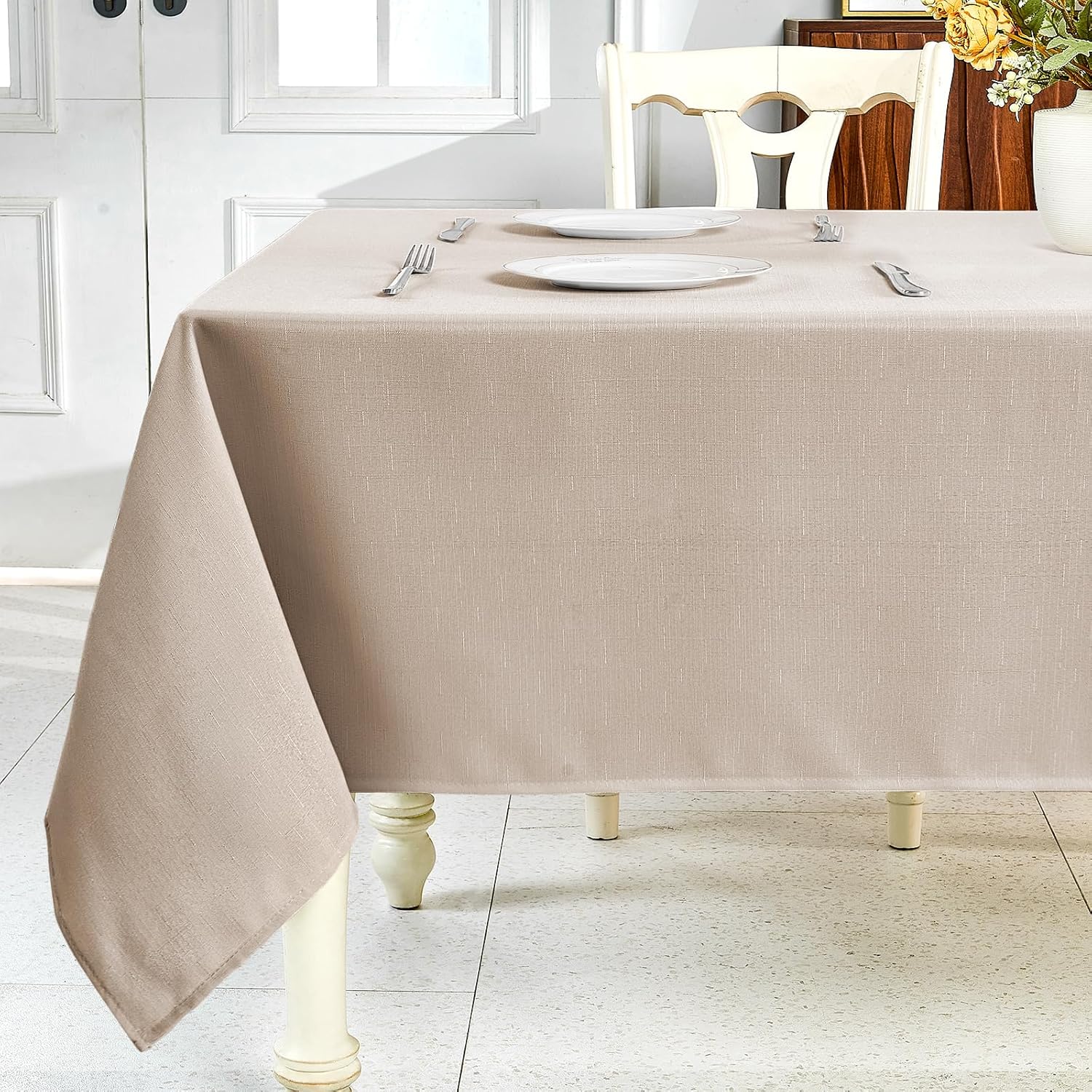 Textured Linen Tablecloth