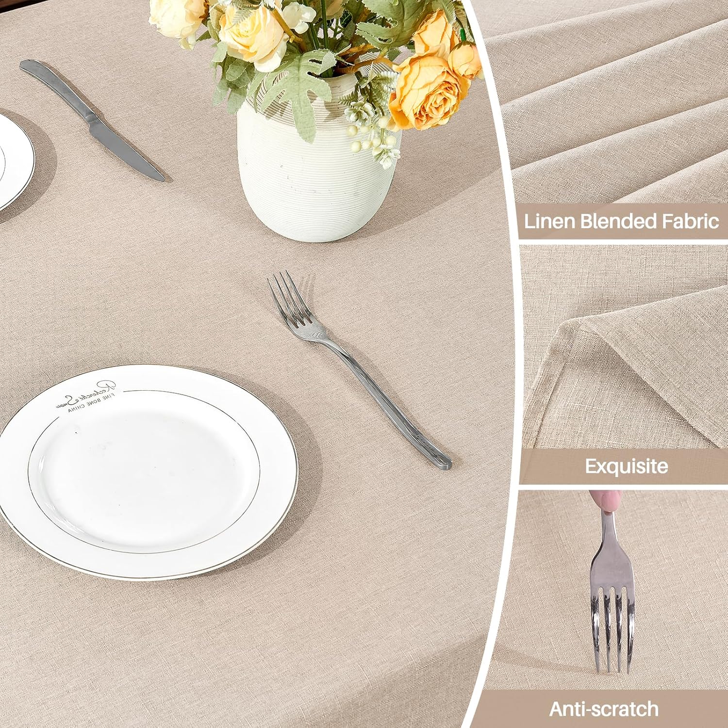 Textured Linen Tablecloth