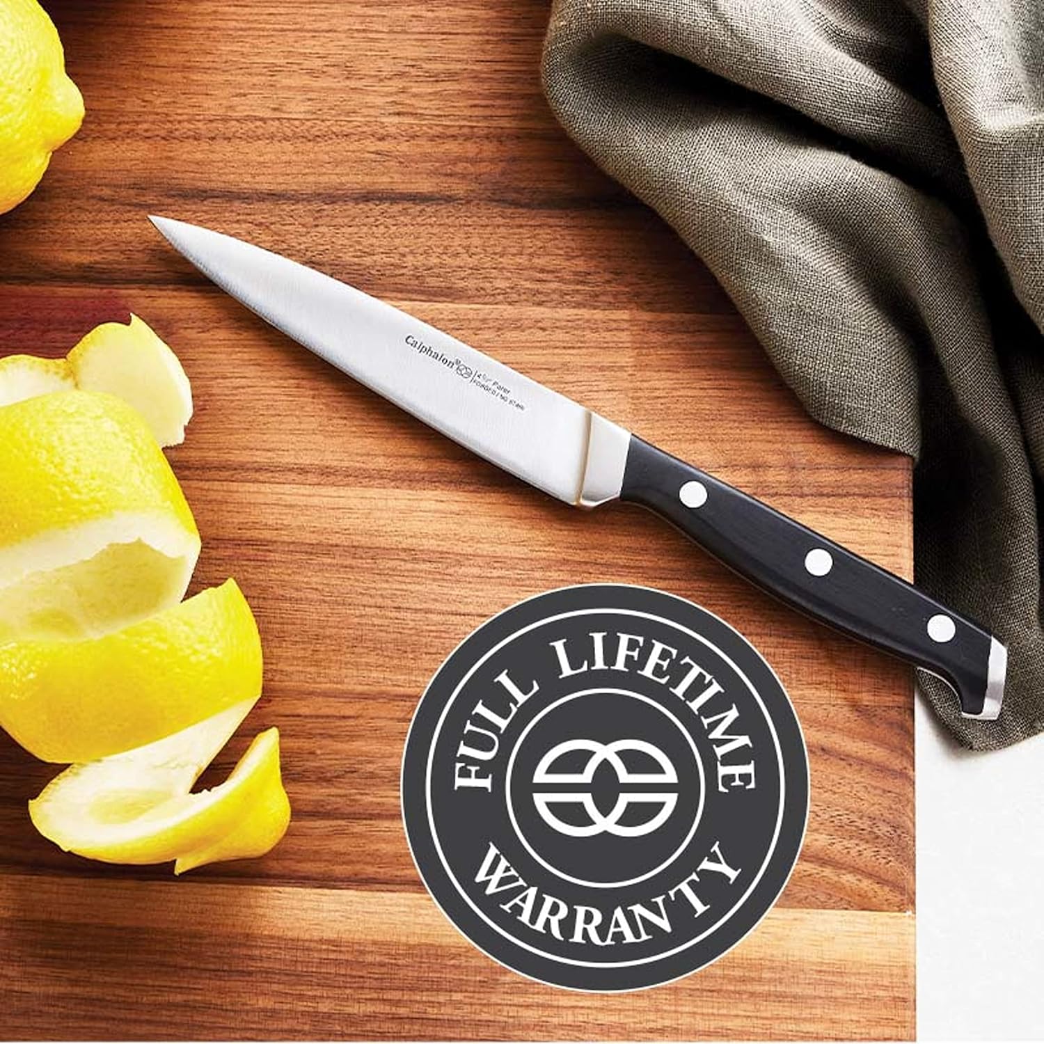 Calphalon Kitchen Knife Set with Self-Sharpening Block Durable Sharp and Premium