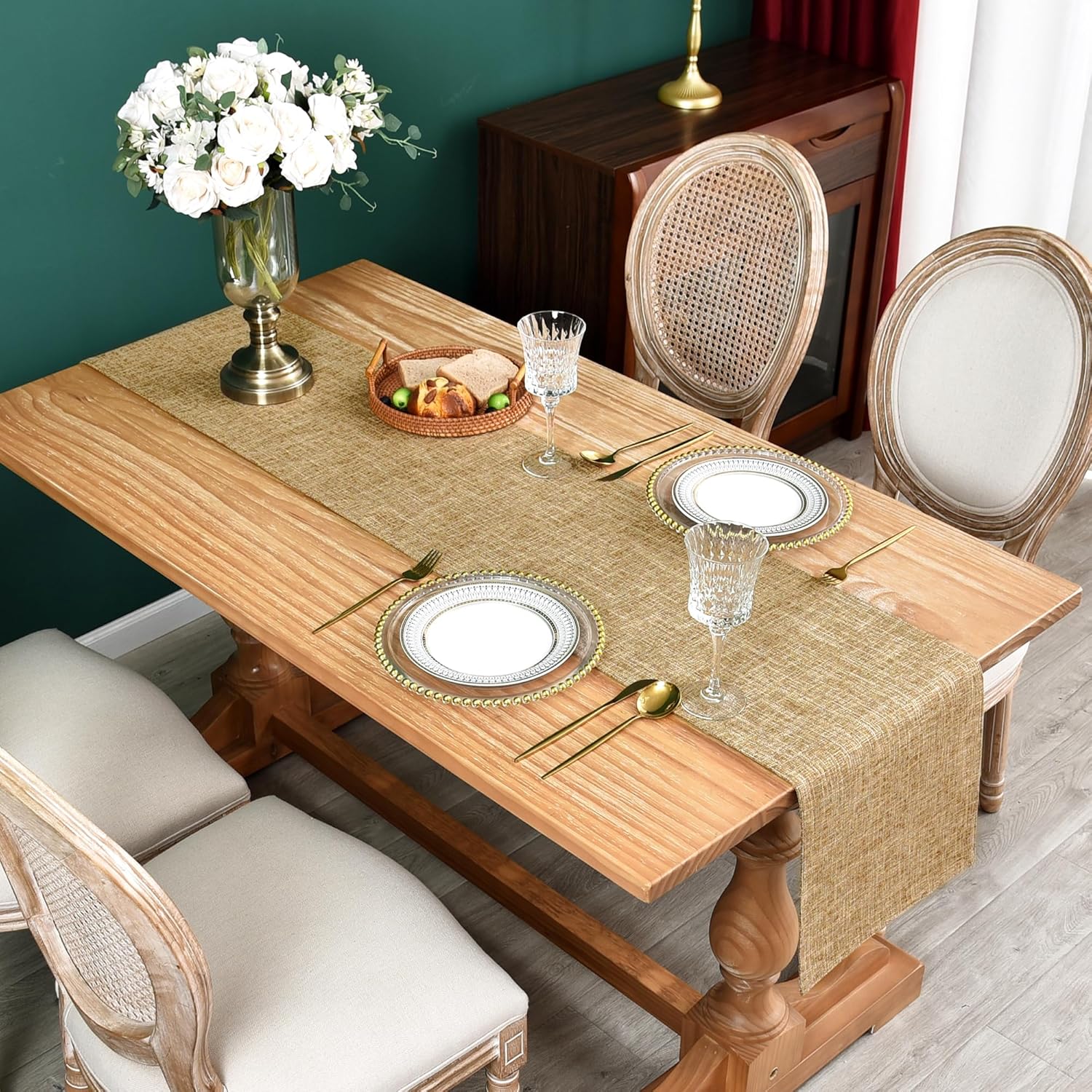 Stylish Faux Linen Table Runner