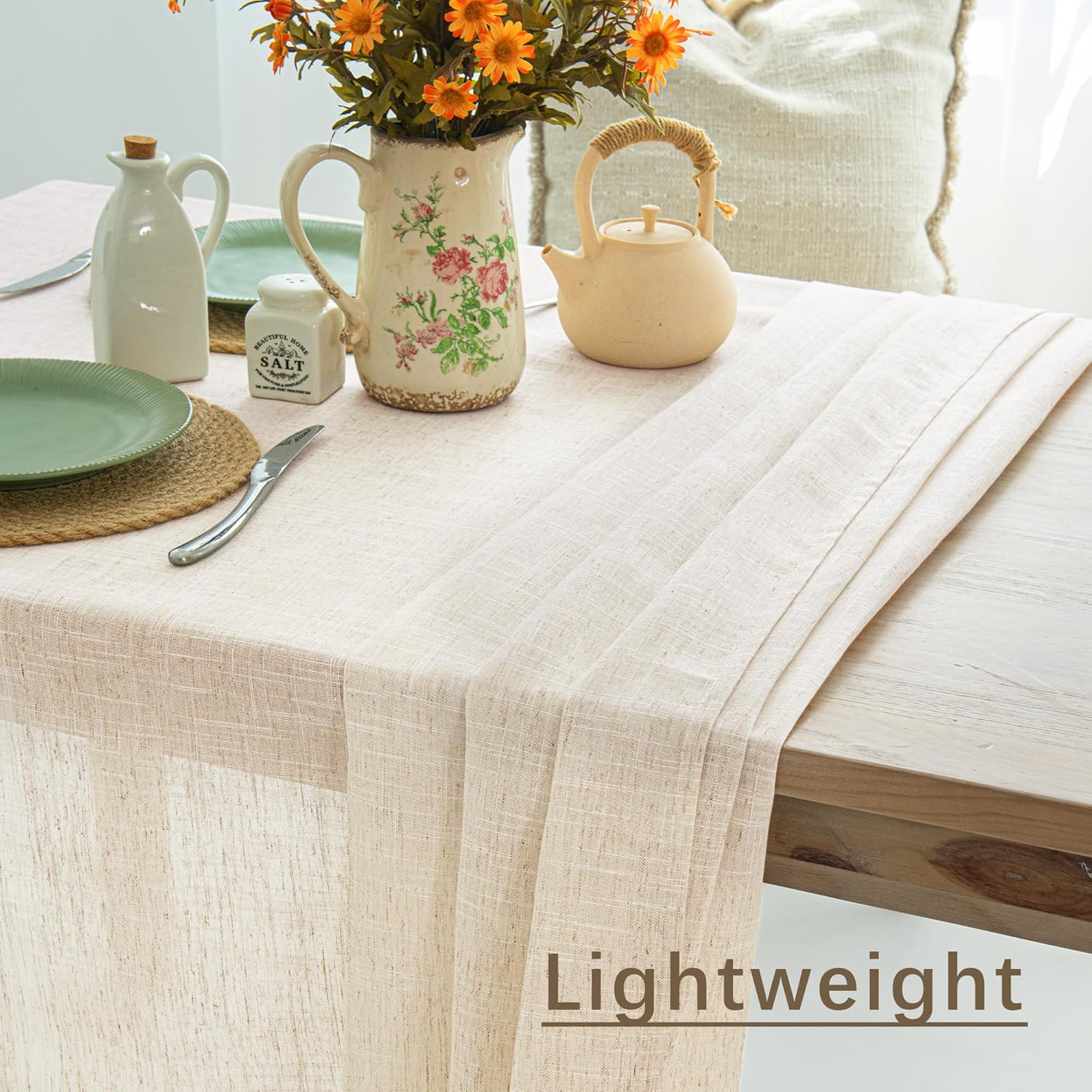60x102 Linen Tablecloth - Water Resistant