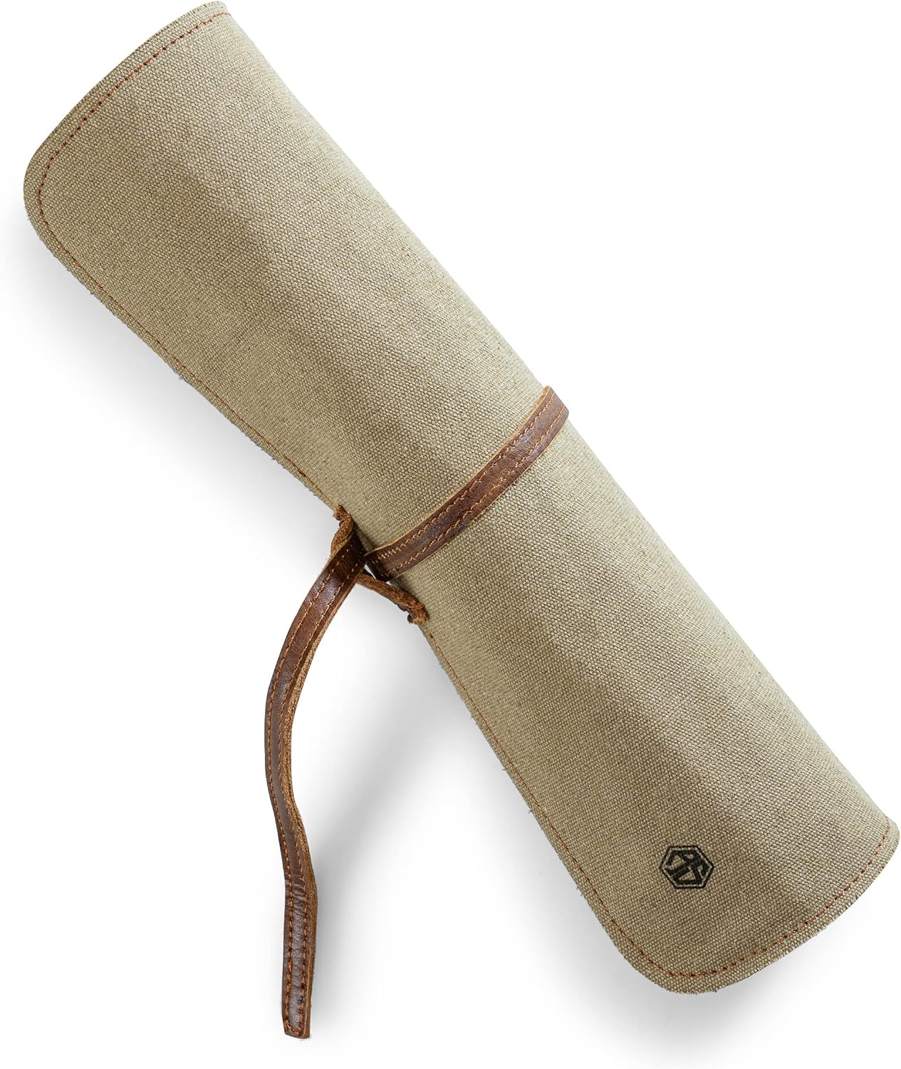 Durable Canvas Genuine Buffalo Leather Knife Bag for Cooking Camping BBQ