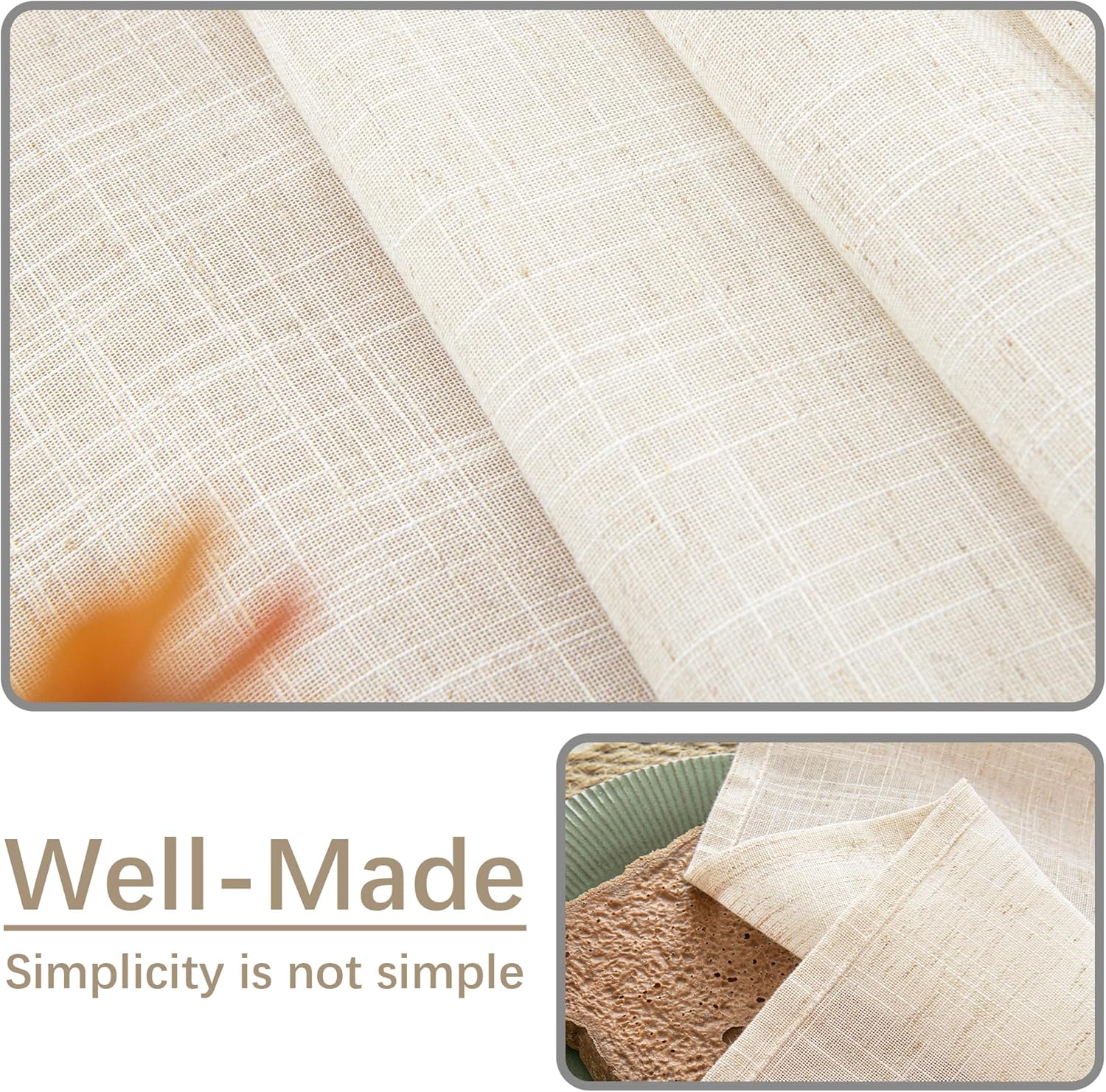60x102 Linen Tablecloth - Water Resistant