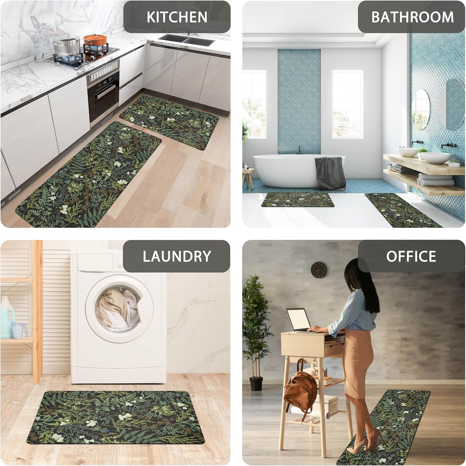 2-Piece Kitchen Rugs Set