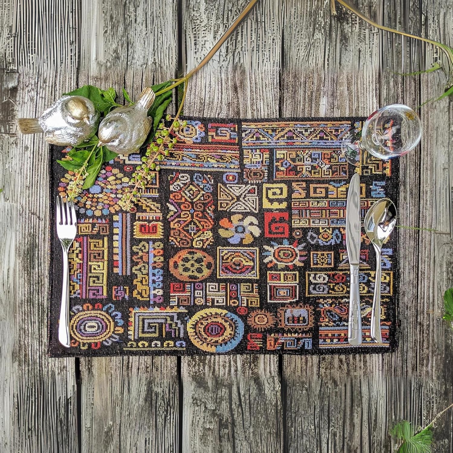 DaDa Bedding Bohemian Ethnic Placemats Set of 4