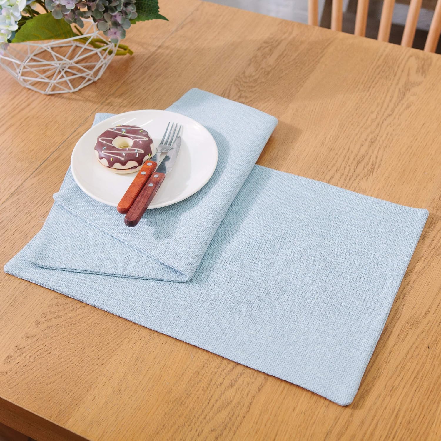 Premium Heat-Resistant Faux Linen Placemats for Kitchen Dining