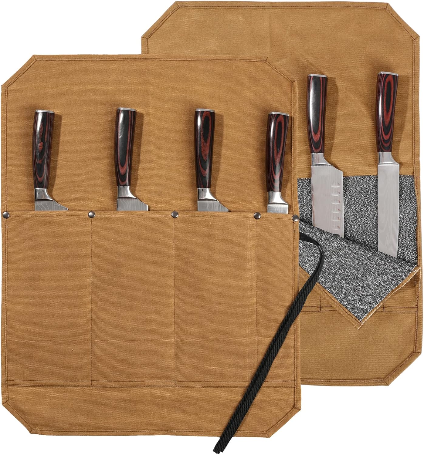 Denifiter Professional Chefs knife roll with anti-cutting fabric inside