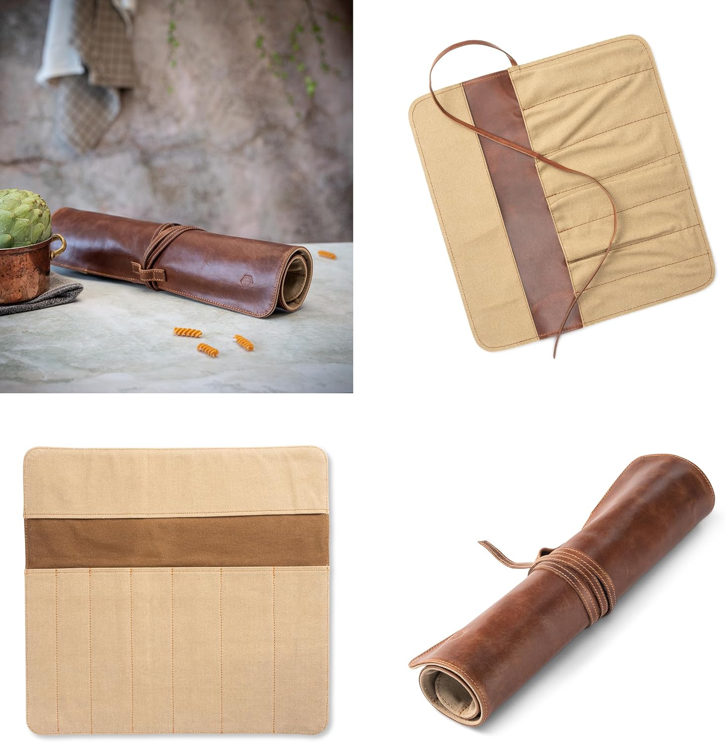 Premium Leather Knife Roll Bag Nils