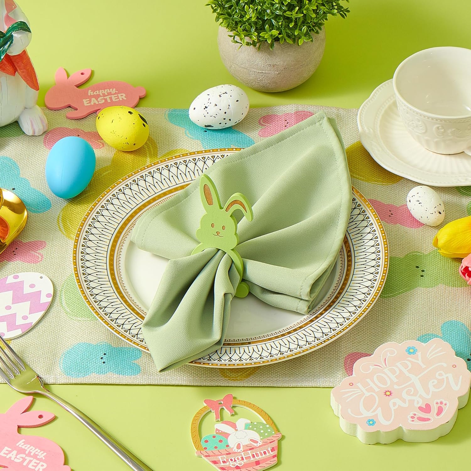Easter Bunny Napkin Rings Set of 12
