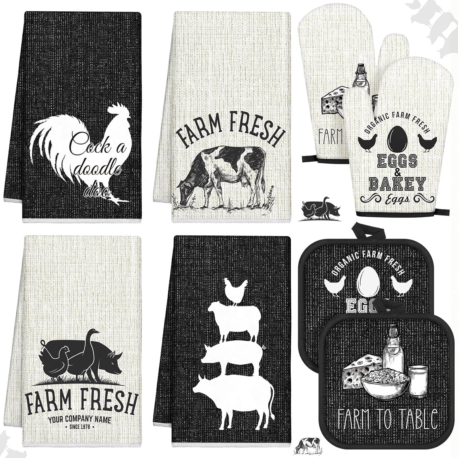 8 Pcs Farm Animal Kitchen Tools Set