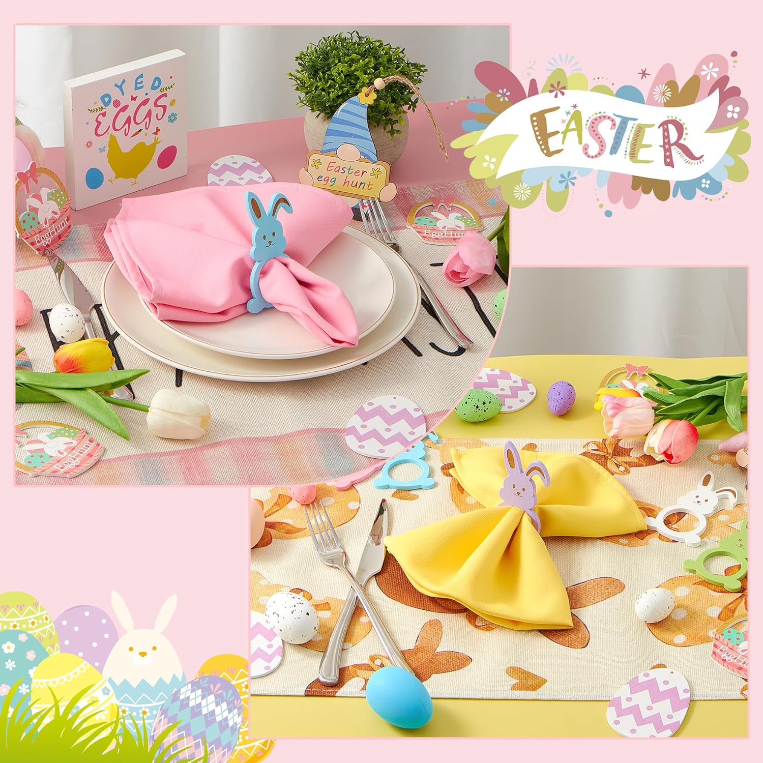 Easter Bunny Napkin Rings Set of 12