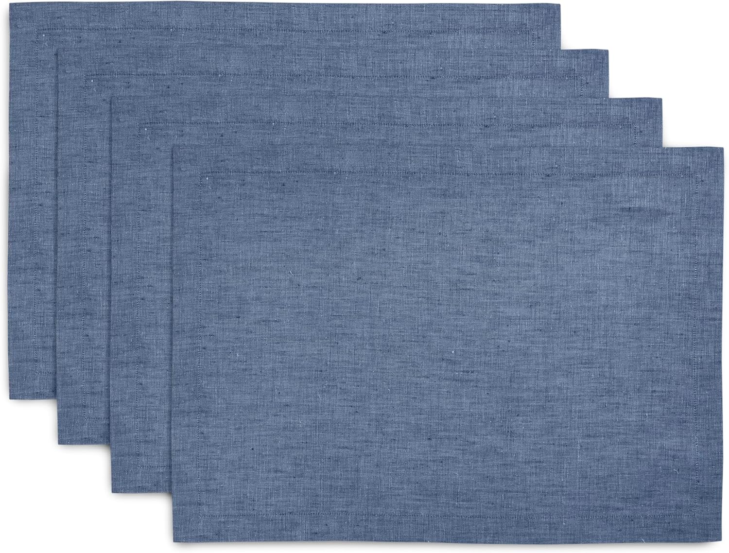 Solino Home Linen Placemats - Set of 4 - Handcrafted Pure Linen Place Mats