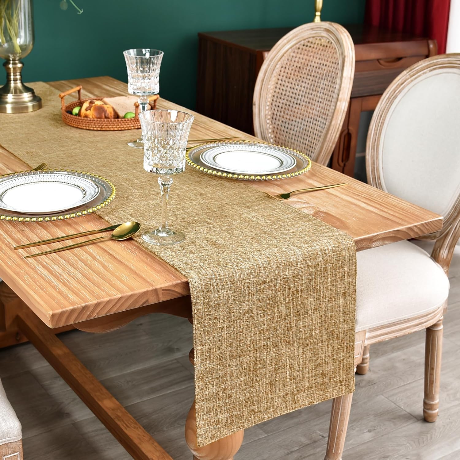 Stylish Faux Linen Table Runner