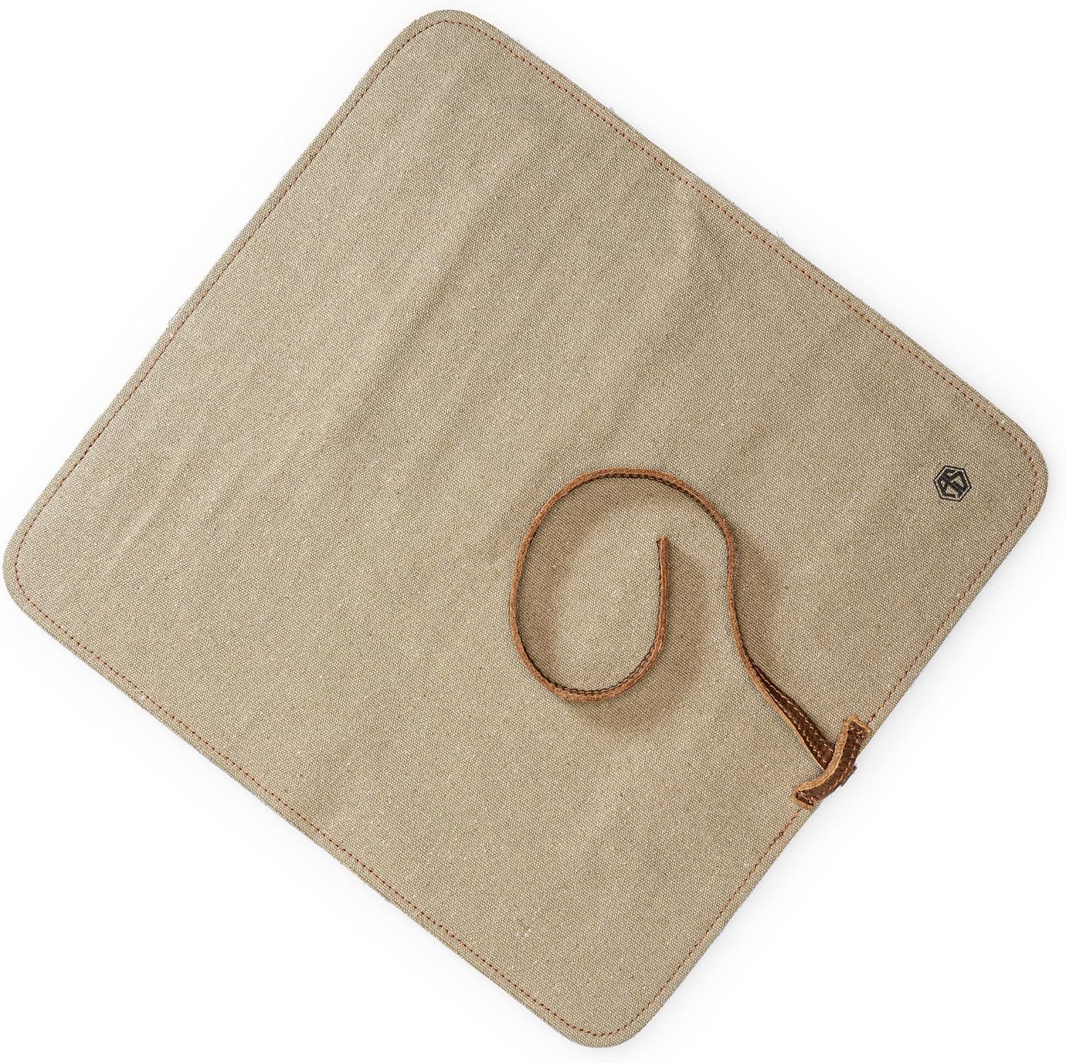 Durable Canvas Genuine Buffalo Leather Knife Bag for Cooking Camping BBQ
